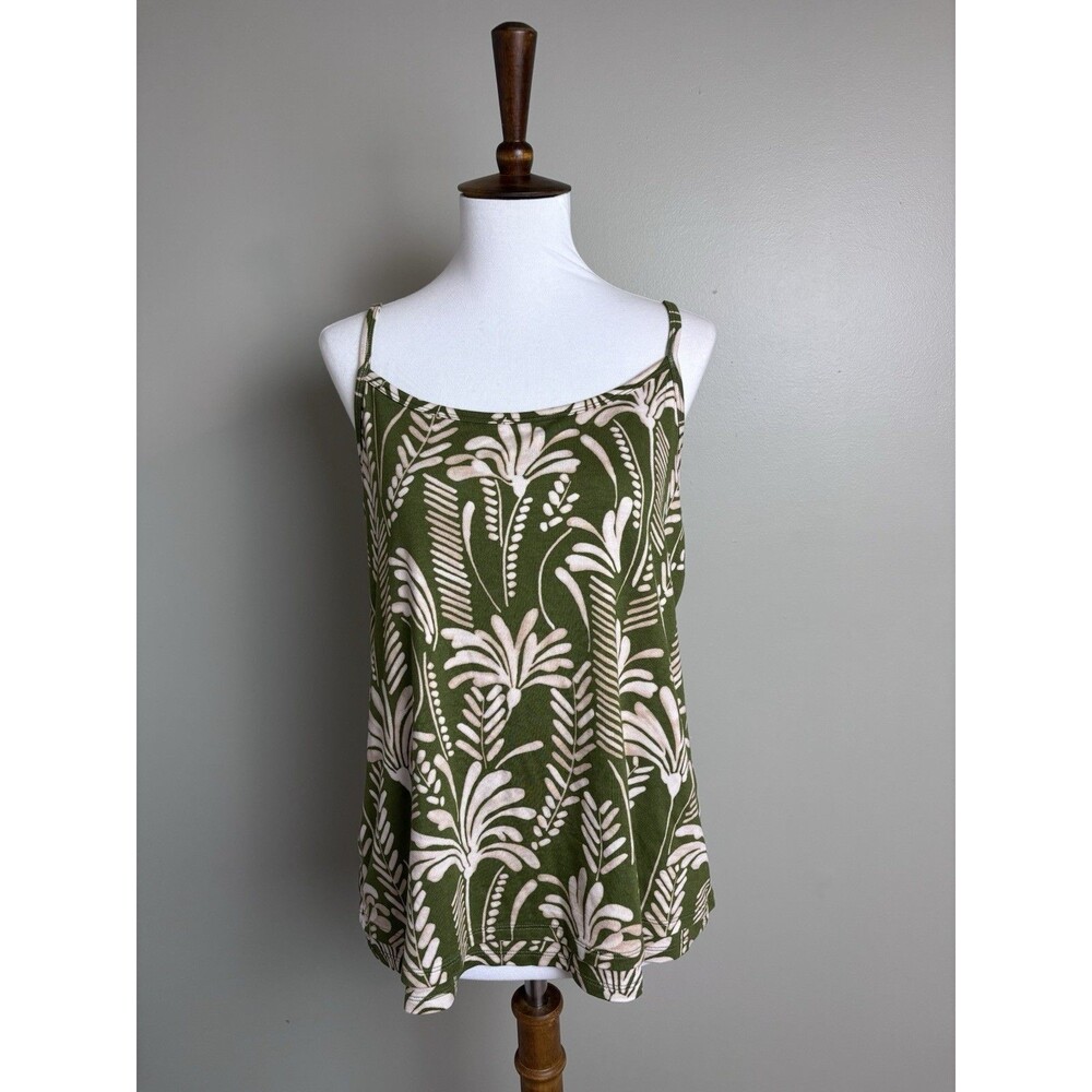 NWT CAbi Balcony Cami Women’s S Green Palm Tank Top Tropical Resort Vacation $69